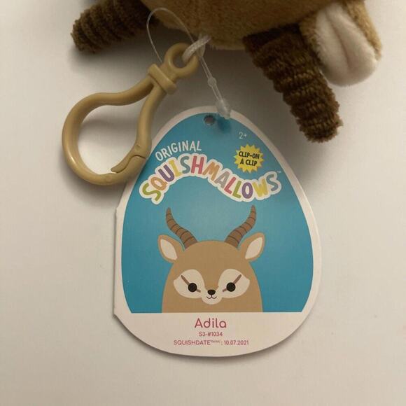 Squishmallows 3.5” Adila the Antelope Clip On Brand New With Tags - Picture 3 of 3